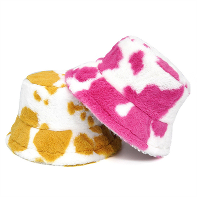 Mujeres al aire libre, invierno cálido, piel falsa, sombrero de balde, bolsillo, terciopelo, peludo, sombreros de pescador, moda panameña.