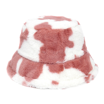 Mujeres al aire libre, invierno cálido, piel falsa, sombrero de balde, bolsillo, terciopelo, peludo, sombreros de pescador, moda panameña.