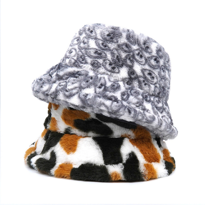 Ocio al aire libre Pescador Sombreros de cubo de borde ancho Sombreros a prueba de viento de invierno Mujeres de piel Sombreros Sombreros en granel