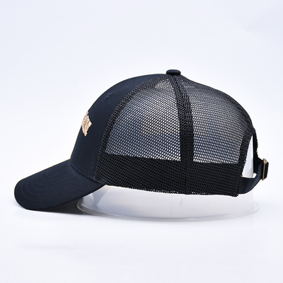 Black 6 Panel Mesh Trucker Hat Glitter Trucker Cap Sequins de moda de alta calidad bordado Sombreros de camión