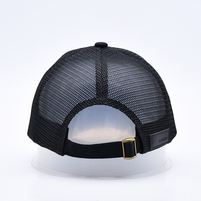 Black 6 Panel Mesh Trucker Hat Glitter Trucker Cap Sequins de moda de alta calidad bordado Sombreros de camión