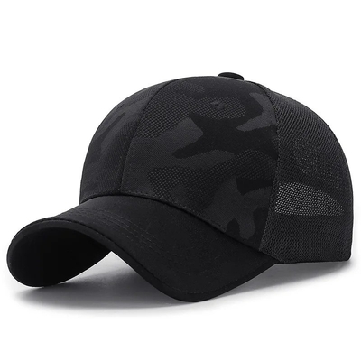 Hombre de alta calidad fabricante de sombrero de camión mayorista camuflaje camuflaje con borde curvo gorra de malla