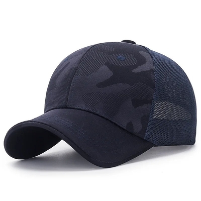Hombre de alta calidad fabricante de sombrero de camión mayorista camuflaje camuflaje con borde curvo gorra de malla