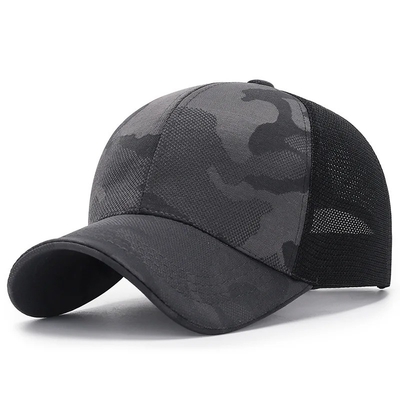 Hombre de alta calidad fabricante de sombrero de camión mayorista camuflaje camuflaje con borde curvo gorra de malla