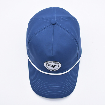 Venta al por mayor de Blue Rope Baseball Cap Personalizado bordado estructurado Logotipo de 5 paneles Sombreros de golf Gorras