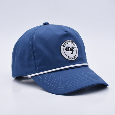 Venta al por mayor de Blue Rope Baseball Cap Personalizado bordado estructurado Logotipo de 5 paneles Sombreros de golf Gorras