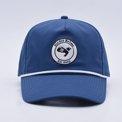 Venta al por mayor de Blue Rope Baseball Cap Personalizado bordado estructurado Logotipo de 5 paneles Sombreros de golf Gorras