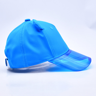 Fábrica de sombreros OEM mayorista de alta calidad 5 paneles niños gorra de béisbol personalizado transparente sombreros de béisbol de PVC de borde infantil