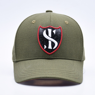 Custom Gorras Sports Supplier 6 Panel Green Baseball Cap de alta calidad 3d bordado sombrero de béisbol