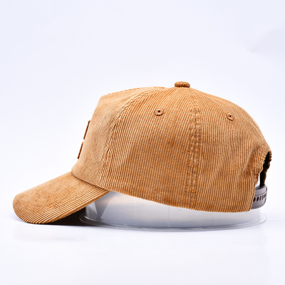 3d de bordado estructurado de costumbre Corduroy Gorras Béisbol de la gorra al por mayor 5 Panel ajustable Snapback Béisbol de la gorra