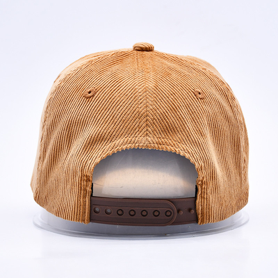 3d de bordado estructurado de costumbre Corduroy Gorras Béisbol de la gorra al por mayor 5 Panel ajustable Snapback Béisbol de la gorra
