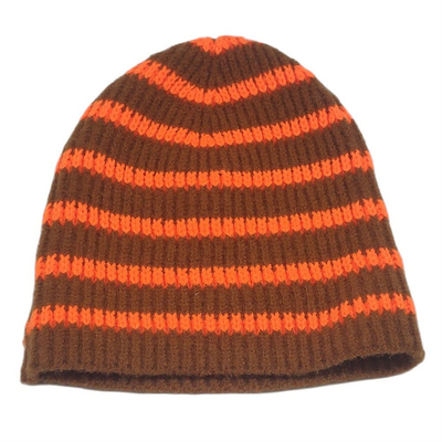 Niños sombrero corto de punto con rayas Sombreros de invierno para niños Chicas Sombreros con manguito caliente
