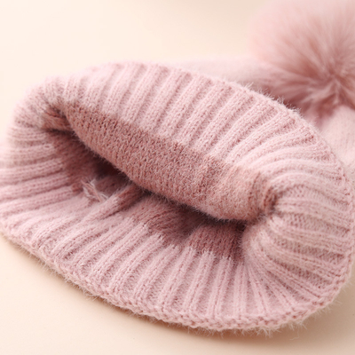 2024 Nuevo Otoño Invierno Bebé Sombreros Tricotados Niñas Acrílico Bilayer Caliente Pequeño Beanie Bonito Corazón sombrero recién nacido