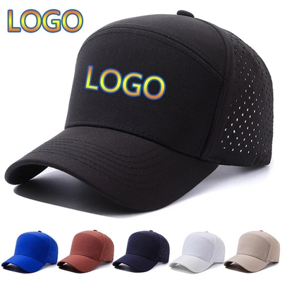 Logotipo personalizado con agujero cortado por láser gorra de béisbol perforada gorras deportivas impermeables gorra