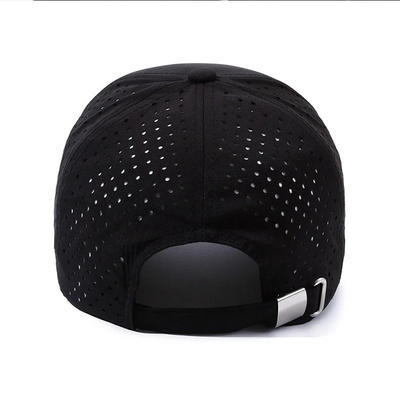 Logotipo personalizado con agujero cortado por láser gorra de béisbol perforada gorras deportivas impermeables gorra