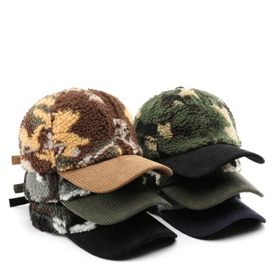 Hombres y mujeres de invierno de otoño y invierno cálido y grueso camuflaje gorra de béisbol de veludo personalizado de lana de invierno de moda para adultos gorras de béisbol gorras
