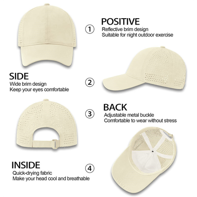 Hombres Rapido Seco Respirable Béisbol Deportivo Sombrero de malla personalizada Adjustable Sombrero Plano Sombrero de camión