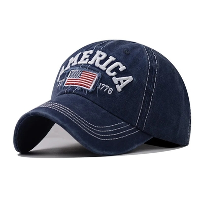 Fabricante de gorras Mayorista 6 Caps de béisbol de panel Personalizado 3d Logotipo de bordado americano de algodón lavado Sombreros de papá