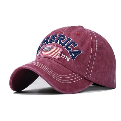 Fabricante de gorras Mayorista 6 Caps de béisbol de panel Personalizado 3d Logotipo de bordado americano de algodón lavado Sombreros de papá