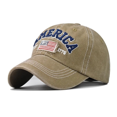Fabricante de gorras Mayorista 6 Caps de béisbol de panel Personalizado 3d Logotipo de bordado americano de algodón lavado Sombreros de papá