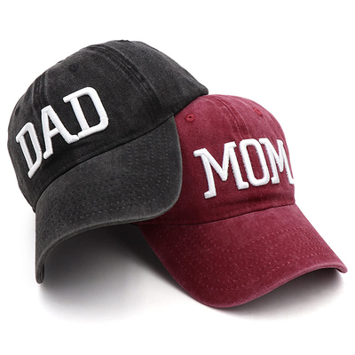 Dos tonos de lavado letra bordada Papá Mamá malla Sombrero de camión al por mayor Retro Sombrero de camión