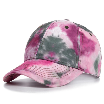 Moda personalizada Hip Hop 6 Panel Corbata Tinta Béisbol Sombrero de gorra de la corona alta Sombreros de béisbol de impresión irregular