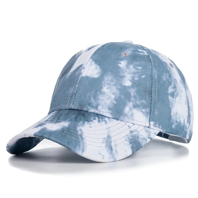 Moda personalizada Hip Hop 6 Panel Corbata Tinta Béisbol Sombrero de gorra de la corona alta Sombreros de béisbol de impresión irregular