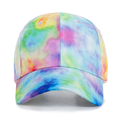 Moda personalizada Hip Hop 6 Panel Corbata Tinta Béisbol Sombrero de gorra de la corona alta Sombreros de béisbol de impresión irregular