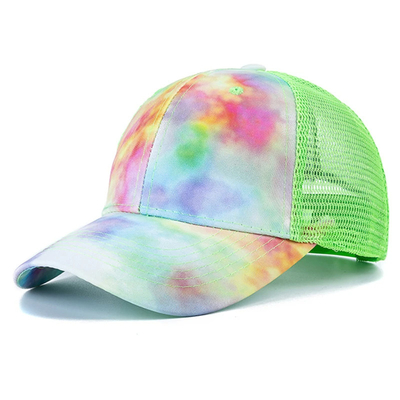 Moda personalizada Hip Hop 6 Panel Corbata Tinta Béisbol Sombrero de gorra de la corona alta Sombreros de béisbol de impresión irregular