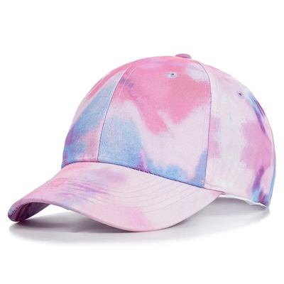 Moda personalizada Hip Hop 6 Panel Corbata Tinta Béisbol Sombrero de gorra de la corona alta Sombreros de béisbol de impresión irregular