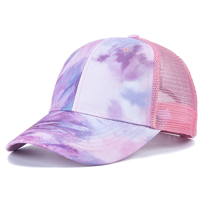 Moda personalizada Hip Hop 6 Panel Corbata Tinta Béisbol Sombrero de gorra de la corona alta Sombreros de béisbol de impresión irregular