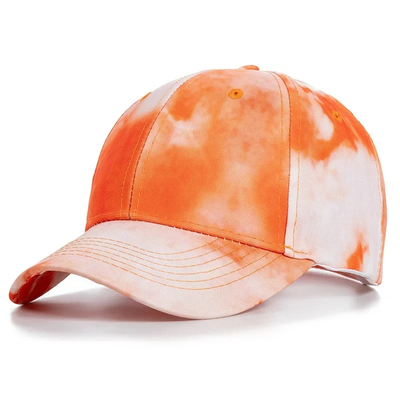 Moda personalizada Hip Hop 6 Panel Corbata Tinta Béisbol Sombrero de gorra de la corona alta Sombreros de béisbol de impresión irregular