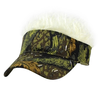 Nuevo estilo masculino Cabello con puntas Visor de sol Sombrías gorras de golf coloridas Peruca Peak Adjustable Béisbol gorras