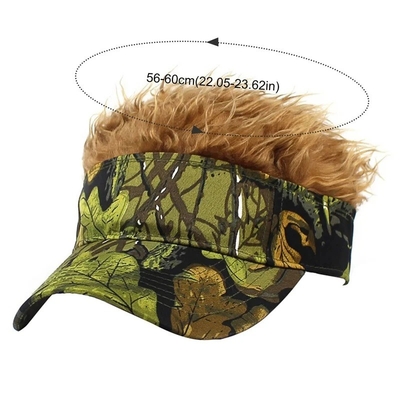 Nuevo estilo masculino Cabello con puntas Visor de sol Sombrías gorras de golf coloridas Peruca Peak Adjustable Béisbol gorras