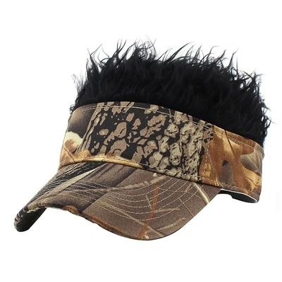 Nuevo estilo masculino Cabello con puntas Visor de sol Sombrías gorras de golf coloridas Peruca Peak Adjustable Béisbol gorras