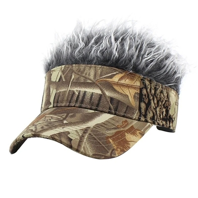 Nuevo estilo masculino Cabello con puntas Visor de sol Sombrías gorras de golf coloridas Peruca Peak Adjustable Béisbol gorras