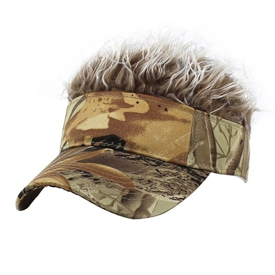 Nuevo estilo masculino Cabello con puntas Visor de sol Sombrías gorras de golf coloridas Peruca Peak Adjustable Béisbol gorras