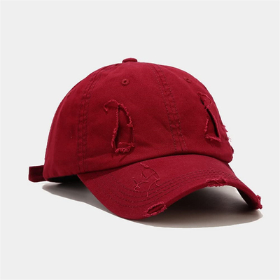 Oem Custom ajustable gorra de béisbol desgastado personalizado en apuros sombrero blanco de papá
