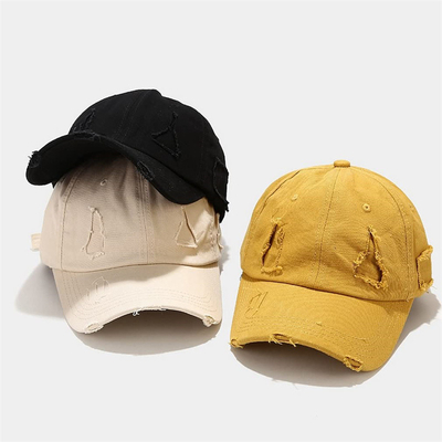 Oem Custom ajustable gorra de béisbol desgastado personalizado en apuros sombrero blanco de papá