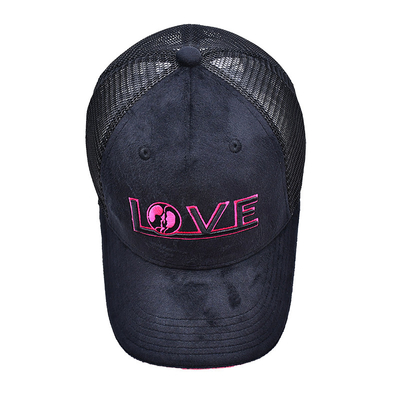 Sándwich con borde curvo de 5 paneles sombrero de terciopelo de camión mayorista Gorra Trucker Cap Logotipo personalizado