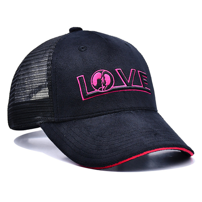 Sándwich con borde curvo de 5 paneles sombrero de terciopelo de camión mayorista Gorra Trucker Cap Logotipo personalizado