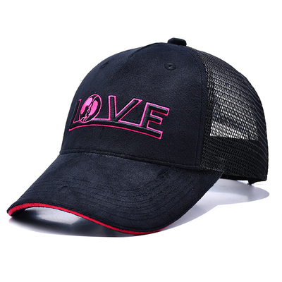 Sándwich con borde curvo de 5 paneles sombrero de terciopelo de camión mayorista Gorra Trucker Cap Logotipo personalizado