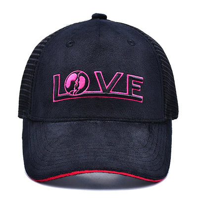 Sándwich con borde curvo de 5 paneles sombrero de terciopelo de camión mayorista Gorra Trucker Cap Logotipo personalizado