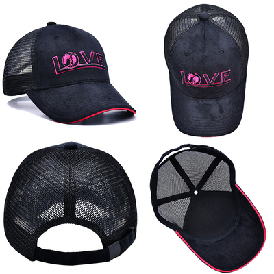 Sándwich con borde curvo de 5 paneles sombrero de terciopelo de camión mayorista Gorra Trucker Cap Logotipo personalizado