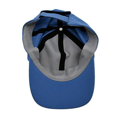 Venta al por mayor Plain 6 Panel Ligero Rapido Seco Deportivo Béisbol Sombrero Rendimiento Laser Cut Hole Deportivo Sombrero Papá
