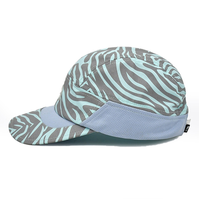 Sombreros deportivos ajustables de béisbol al aire libre ligero reflejo seco rápido 5 panel sombreros deportivos con correa de espalda