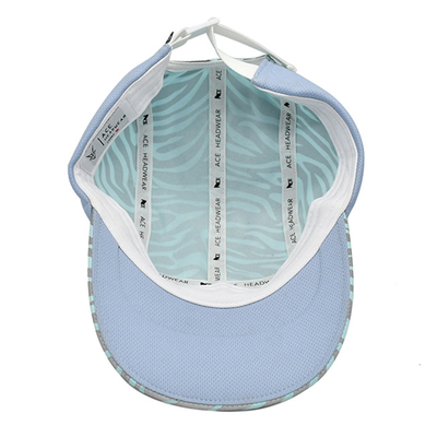 Sombreros deportivos ajustables de béisbol al aire libre ligero reflejo seco rápido 5 panel sombreros deportivos con correa de espalda