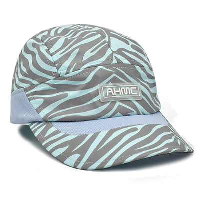 Sombreros deportivos ajustables de béisbol al aire libre ligero reflejo seco rápido 5 panel sombreros deportivos con correa de espalda