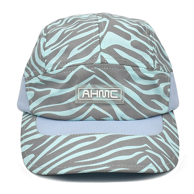 Sombreros deportivos ajustables de béisbol al aire libre ligero reflejo seco rápido 5 panel sombreros deportivos con correa de espalda