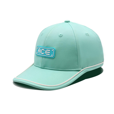 OEM Custom Ace Parche de goma de PVC Logotipo de béisbol Cap 6 Panel Sortos Sombreros Gorras